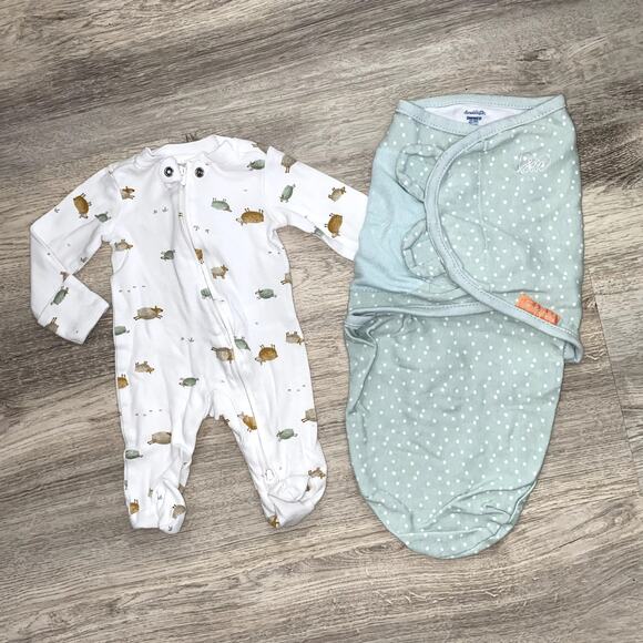 NB Baby Girl Clothing Bundle (PJs, Pants, Long & Short sleeves, swaddle, etc) - Picture 4 of 7